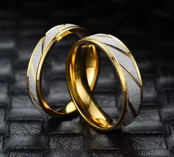 Unique Wave Pattern Couple Rings For Men Women High Quality Stainless Steel Ring Engagement Wedding Rings Jewelry